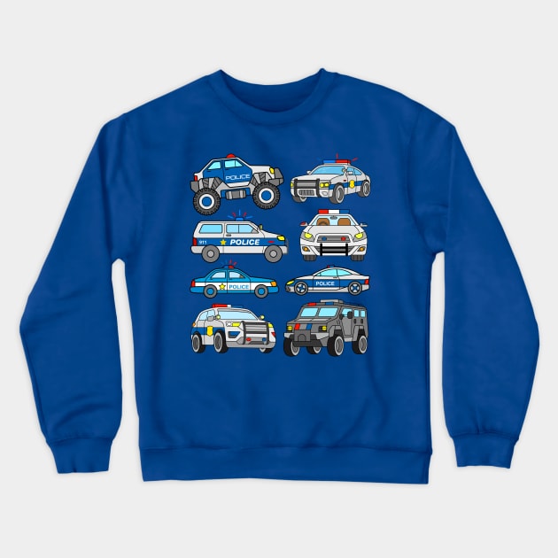 US Police Cars and Vehicles Crewneck Sweatshirt by samshirts